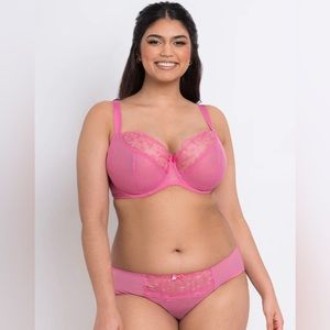 NWT FLIRTELLE Alice Balcony Bra Pink Size UK 34GG US 34J